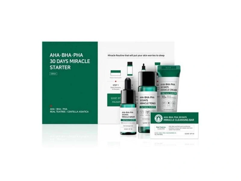 SOME BY MI AHA-BHA-PHA 30DAYS MIRACLE STARTER KIT(TONER 30ML,SERUM 10ML, CREAM 20G, CLEANSING BAR 30 G)