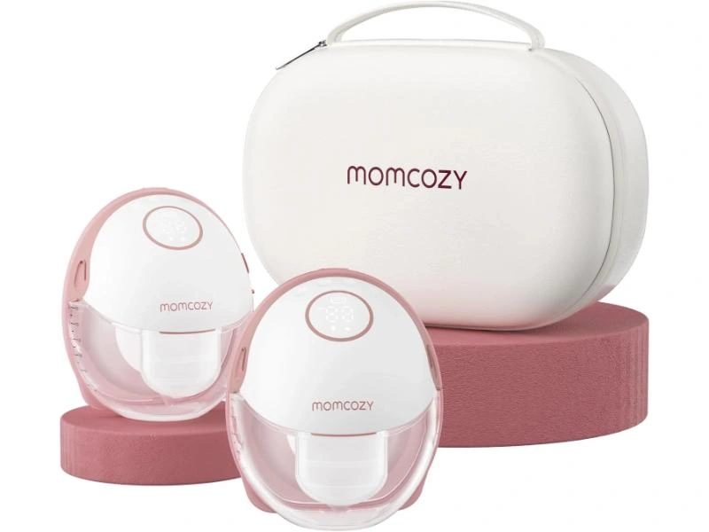 MOMCOZY M6 WEARABLE BREAST PUMP MOBILE STYLE MAROON DOUBLE