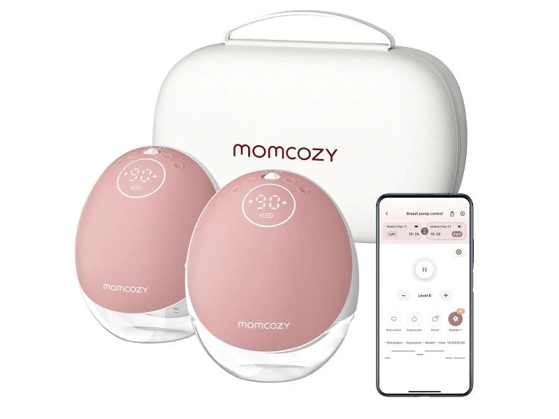 MOMCOZY BREAST PUMP M9 MOBILE APP CONTROLLED COZY RED MAROON SINGLE