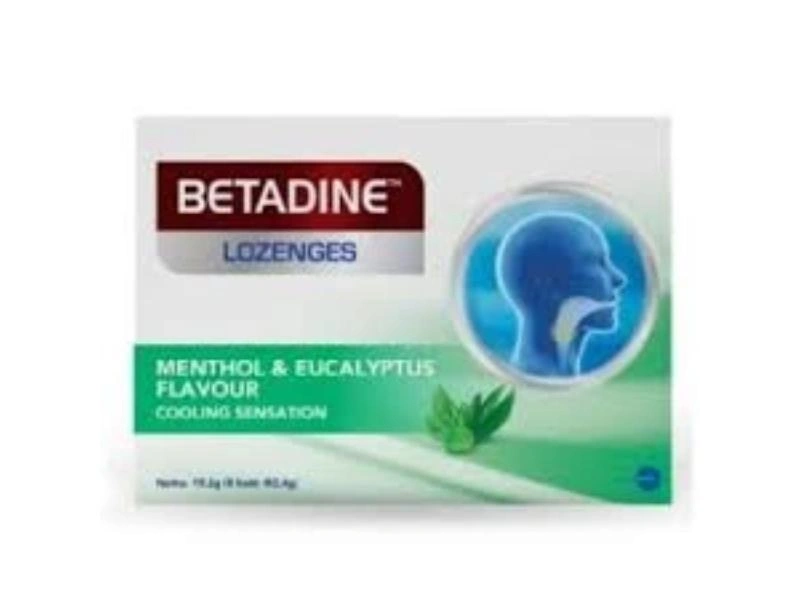 Betadine Sore Throat Lozenges Cooling Menthol & Eucalyptus -24 lozenges