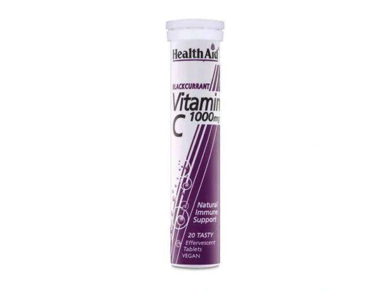 Health Aid Blackcurrant Vitamin C 1G Efferfescent Tab 20 Tab 