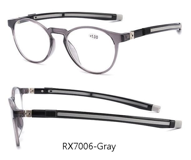 Medical Reading Eye Glasses 100 Eye Wear Gray, Round , Rear Mag  /+2.5