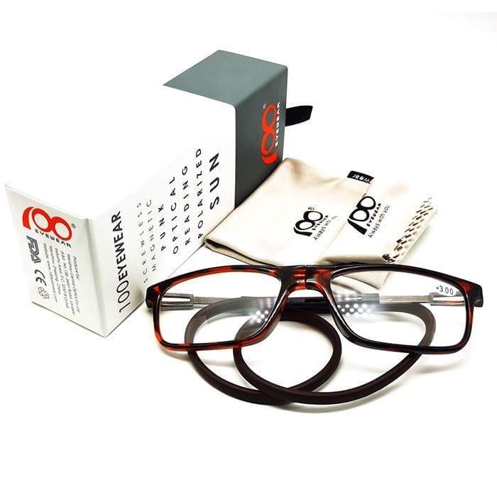 Medical Reading Eye Glasses 100 Eye Wear Mag.Square Demi , Antiblue/+1.5