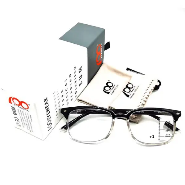 Medical Reading Eye Glasses 100 Eye Wear Black &Clear /+2.5