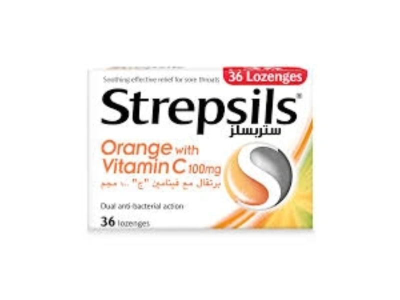 Strepsils Orange With Vit. C 100Mg 36 Lozenges