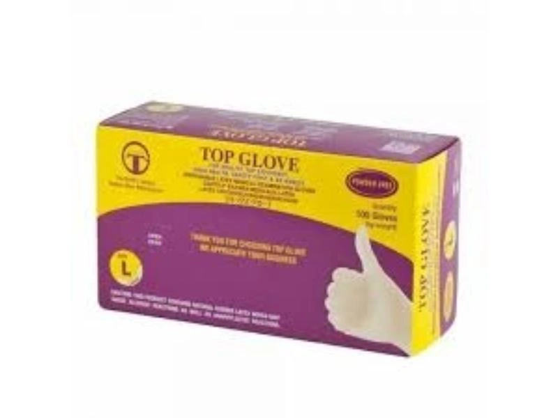 Topglov-Gloves Latex Pf (L)100`S